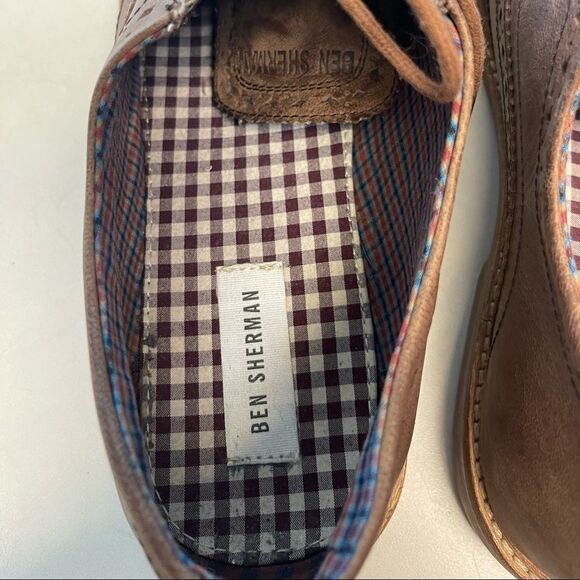 Ben Sherman - Men’s brown Birk Distressed Oxford Shoe - Picture 5 of 7